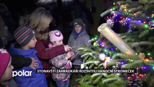 Stonavští zahrádkáři rozsvítili vánoční stromeček, před radnící bude zářit až před Vánocemi