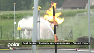 VIDEO: Požár, evakuace i zastavený provoz! V Českém Těšíně zřejmě někdo podpálil zásobníky plynu u čerpací stanice