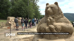 Prohlídkou soch z písku na Pustevnách mohou lidé pomoci v boji s kůrovcem a zalesnění Beskyd