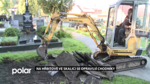 Na hřbitově ve Skalici se opravují chodníky, hotovo by mělo být do Památky zesnulých