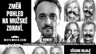 Movember v havířovské nemocnici. Zaměstnanci nosí knírek pro podporu prevence rakoviny u mužů