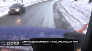 Zimní údržbu komplikují špatně zaparkovaná auta