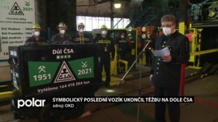 Symbolický poslední vozík ukončil těžbu na Dole ČSA