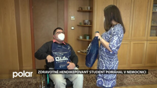 Zdravotně hendikepovaný student pomáhal v době pandemie v havířovské nemocnici