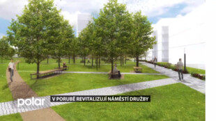 Náměstí Družby v Ostravě-Porubě prochází revitalizací. Získá novou zeleň, mobiliář i cyklostezku