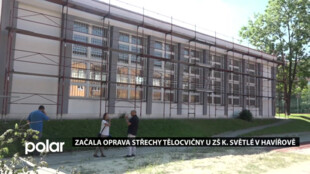 Začala oprava střechy tělocvičny u ZŠ K. Světlé v Havířově, hrozilo její zřícení