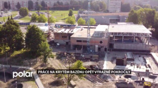 Práce na novém krytém bazénu v Karviné výrazně pokročily