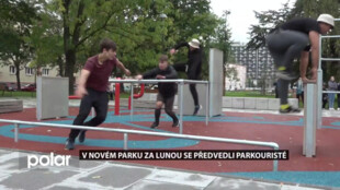 Slavnostnímu otevření zrevitalizovaného parku za Lunou v Ostravě-Jihu vévodila parkourová show