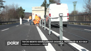 Hlavní tah do Beskyd rozdělí lanová svodidla, motorkáři je mají za nebezpečná