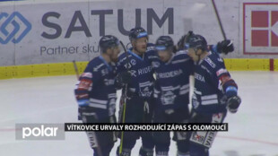 Vítkovice urvaly rozhodující zápas s Olomoucí. Ve čtvrtfinále play-off je čekají hokejisté Třince