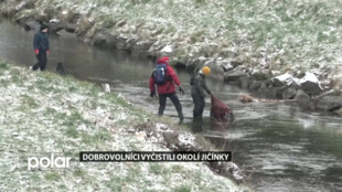 Dobrovolníci vyčistili okolí Jičínky, od jarního úklidu je sníh neodradil