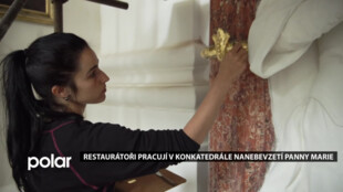 Restaurátoři pracují v Konkatedrále Nanebevzetí Panny Marie. Obnovují renesanční a barokní výzdobu