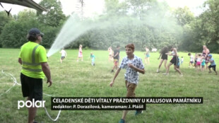 Čeladenské děti vítaly prázdniny v proudech vody u Kalusova památníku