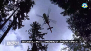 Vrtulník LZS musel zraněného vytáhnout jeřábem. Muž uklouzl v údolí Bílé Opavy