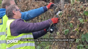 Podél silnice I/56 u Hodoňovic staví ŘSD další protihlukové stěny