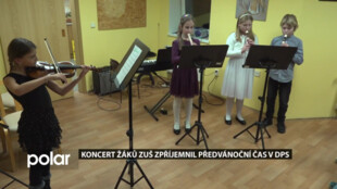 Koncert žáků ZUŠ zpříjemnil předvánoční čas v DPS