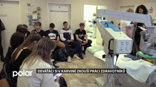 Deváťáci si v Nemocnici Karviná-Ráj zkouší práci zdravotníků