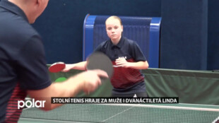 Stolní tenis hraje v Novém Jičíně za muže i dvanáctiletá Linda