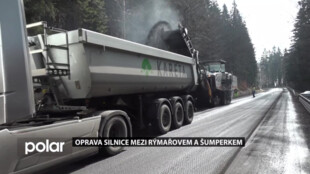 Na hlavním tahu z Rýmařova do Šumperka probíhá velká oprava silnice, řidiči musí být pozorní i trpěliví