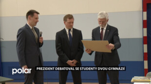 Prezident debatoval se studenty dvou gymnázií ve Frýdku-Místku