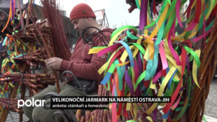 Náměstí Ostrava-Jih ožilo velikonočním jarmarkem, lidé pletli pomlázky a malovali vajíčka