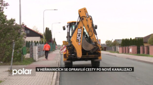 V Ostravě-Heřmanicích se opravují cesty po výstavbě kanalizace