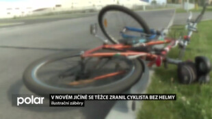 Cyklista bez helmy se těžce zranil. Povolán byl vrtulník z Olomouce