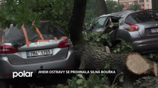 Jihem Ostravy se prohnala silná bouřka. Ničila auta i mobiliář a vyvracela stromy
