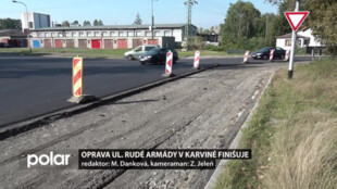 Oprava ulice Rudé Armády v Karviné pomalu končí, řidiči pozor, silnice bude dvoupruhová