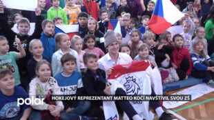 Hokejový juniorský reprezentant ČR Matteo Kočí navštívil svou ZŠ Prameny v Karviné