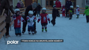 V  rámci Týdne hokeje v Bruntále proběhl nábor mladých hokejistů na ledové ploše na náměstí