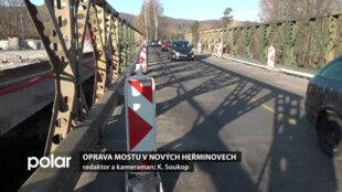 Náročná oprava největšího mostu v Nových Heřminovech komplikuje dopravu mezi Bruntálem a Krnovem