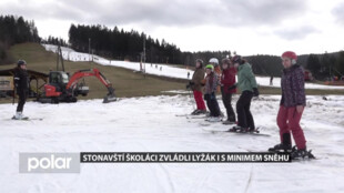 Stonavští školáci zvládli lyžák i s minimem sněhu