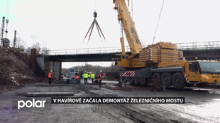 V Havířově začala demontáž železničního mostu nad Ostravskou ulicí