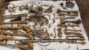 Ostatky tří lidí vykopaných při rekonstrukci ve Frýdku-Místku mohou být z dob války