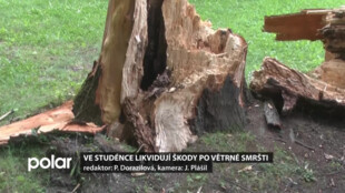 Ve Studénce likvidují škody po větrně smršti, vyvrátila nebo polámala na čtyřicet stromů