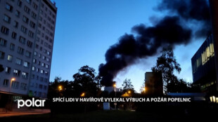 Spící nájemníky v Havířově vylekal výbuch a požár popelnic, svědci mluví o žháři