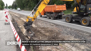 Řidiče v Dolní Lutyni  zbrzdí výstavba protihlukových stěn