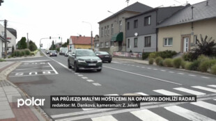 Na průjezd Malými Hošticemi dohlíží radar