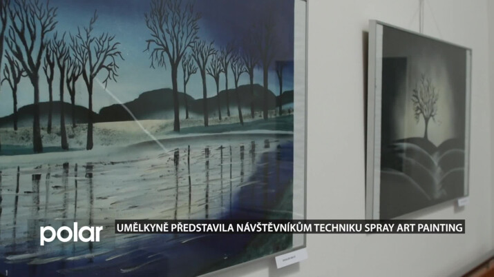 Umělkyně představila návštěvníkům techniku Spray Art Painting