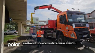 Havířovské technické služby vyrazily s pomocí těžce zasaženému Krnovu