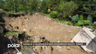 Radnice v Palkovicích řeší několik povodňových sesuvů svahů