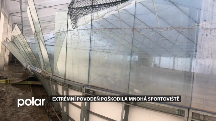 Extrémní povodeň v Opavě poškodila mnohá sportoviště. Zcela zničila náhradní hokejovou halu