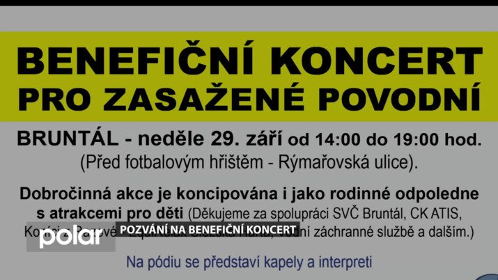 Pozvání na benefiční koncert pro zasažené povodní