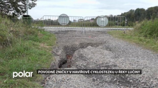 Povodně zničily v Havířově cyklostezku u řeky Lučiny