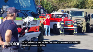 Povodňovým zachráncům se dostalo poděkování za obětavost a nasazení