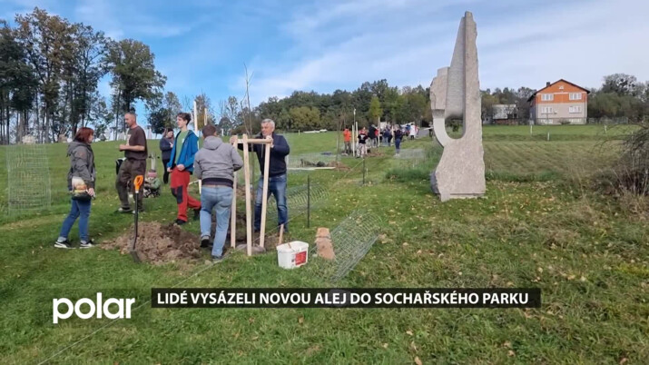 Lidé vysázeli novou alej do sochařského parku na Babí hoře v Hradišti