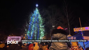 První adventní neděli lidé v Horní Suché společně rozsvítili vánoční strom