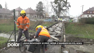 Lávka Novosady přes Jičínku je pryč, nová ji nahradí do půl roku