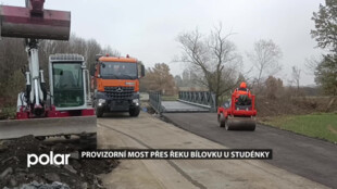 Provizorní most přes říčku Bílovku u Studénky